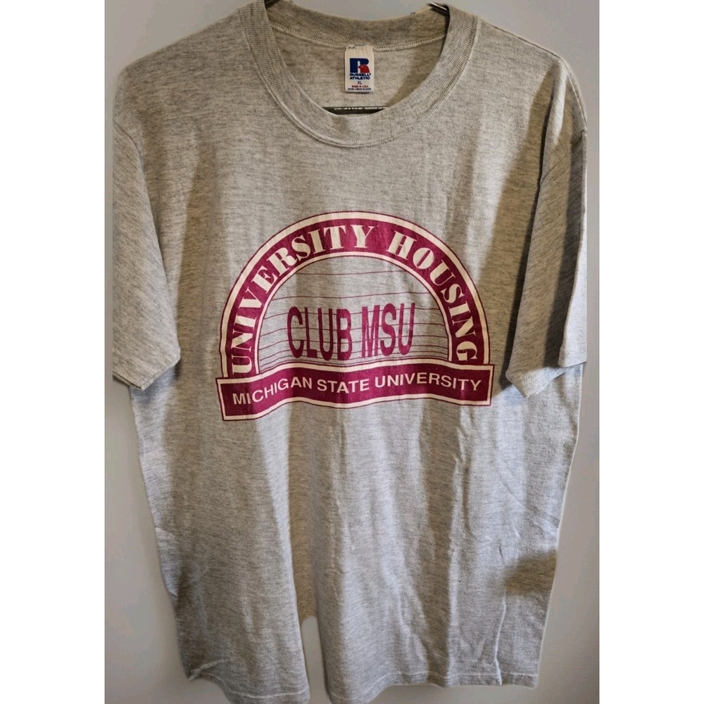 Vintage 90s MSU Michigan State University Club MSU Russell Athletic USA Tee XL